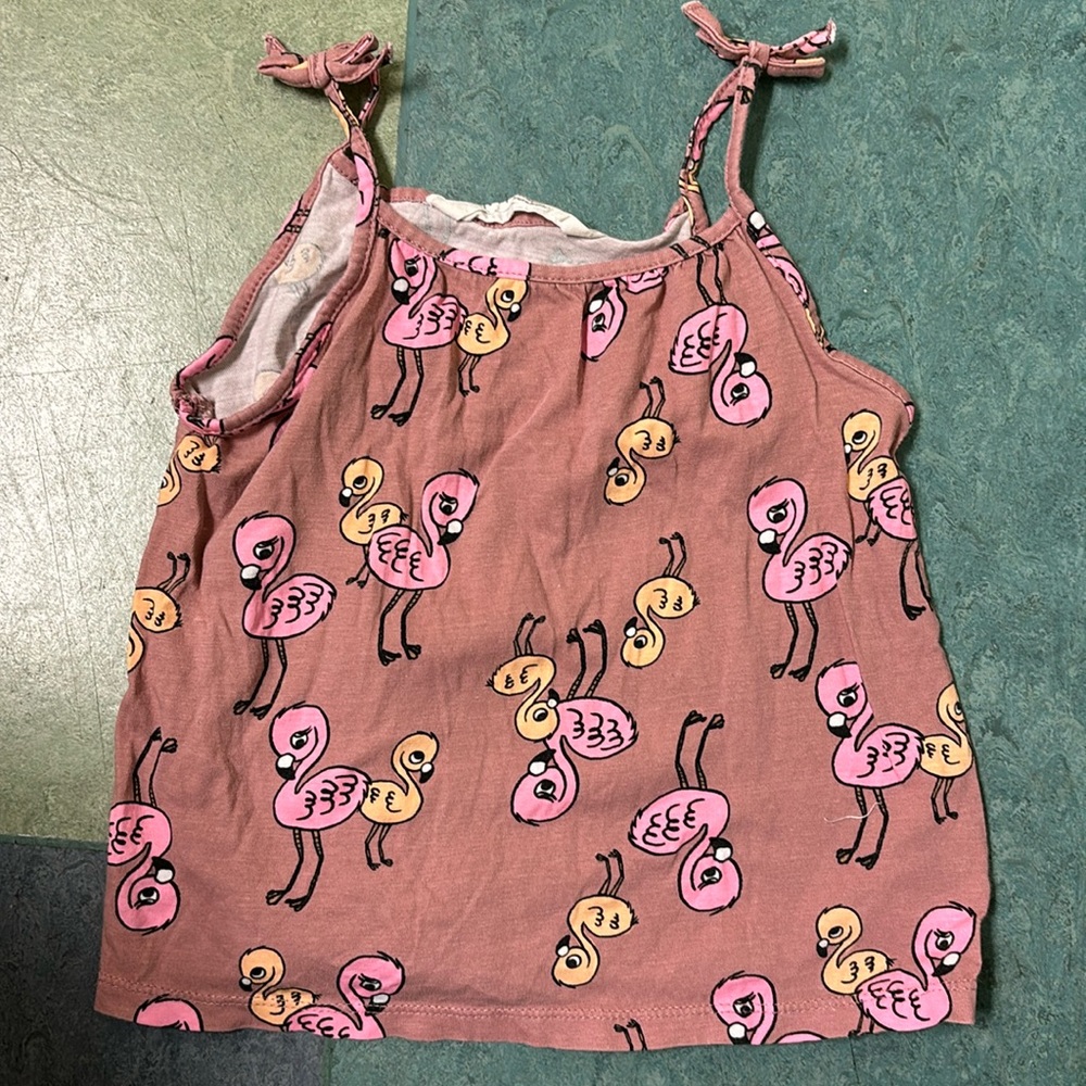 H&M girls Kids tank top flamingos summer